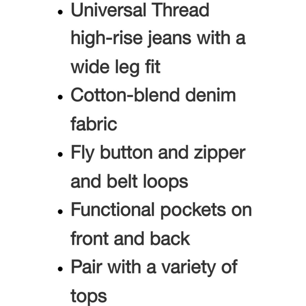 Universal Thread High Rise Wide Leg Jeans - Picture 14 of 14